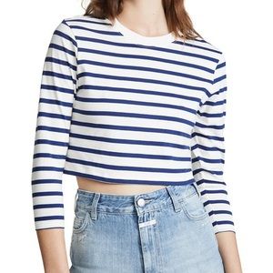 James x Karla striped cotton crop tee